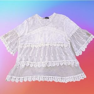 JOH XL Summer/spring layered lace blouse